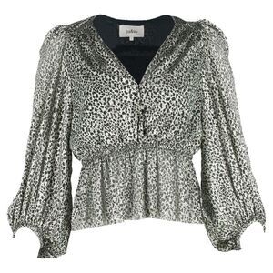 Ba&sh Caitlin Blouse in Animal Print Polyester